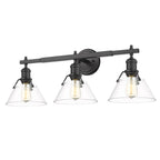 Golden Lighting 3306-BA3 BLK-CLR Matte Black Yep By Golden Lighting Orwell 3-light Vanity In Matte Black And Clear Glass Image 4