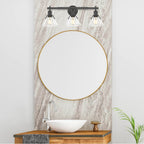 Golden Lighting 3306-BA3 BLK-CLR Matte Black Yep By Golden Lighting Orwell 3-light Vanity In Matte Black And Clear Glass Image 3