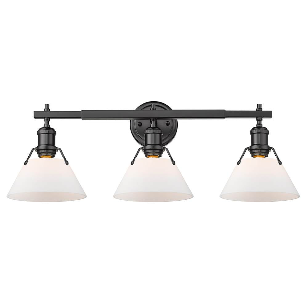 Golden Lighting Orwell Yep By Golden Lighting Orwell 3-light Vanity In Aged Brass And Opal Glass