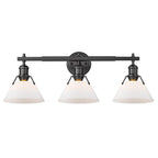 Golden Lighting Orwell Yep By Golden Lighting Orwell 3-light Vanity In Aged Brass And Opal Glass