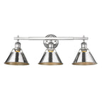 Golden Lighting Orwell Yep By Golden Lighting Orwell 3-light Vanity In Aged Brass And Chrome Shade