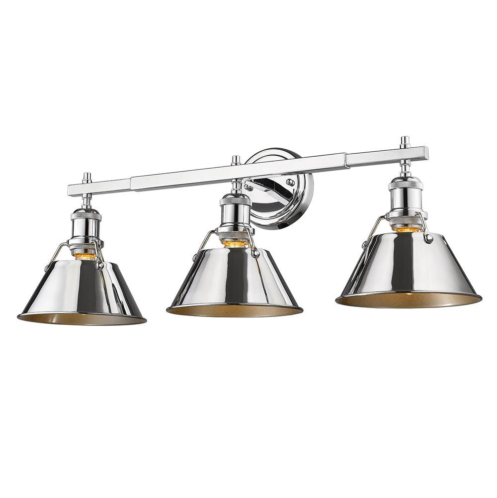 Golden Lighting 3306-BA3 CH-CH Chrome Yep By Golden Lighting Orwell 3-light Vanity In Chrome Image 2