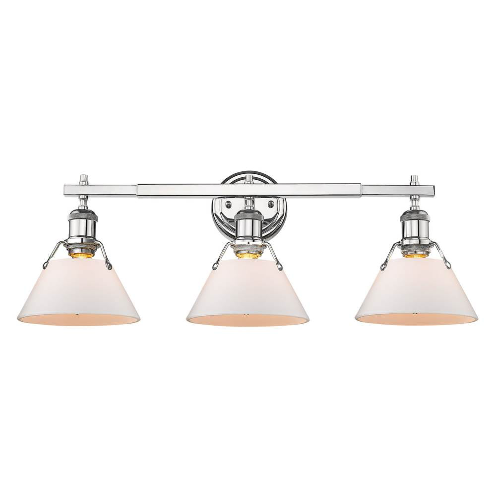 Golden Lighting Orwell Yep By Golden Lighting Orwell 3-light Vanity In Aged Brass And Opal Glass