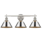 Golden Lighting Orwell Yep By Golden Lighting Orwell 3-light Vanity In Aged Brass And Chrome Shade