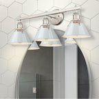 Golden Lighting 3306-BA3 PW-DB Pewter Yep By Golden Lighting Orwell 3-light Vanity In Pewter And Dusky Blue Shade Image 2