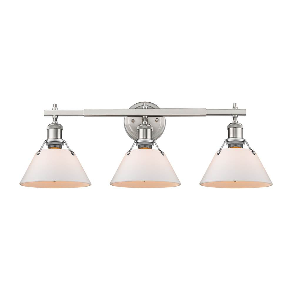 Golden Lighting Orwell Yep By Golden Lighting Orwell 3-light Vanity In Aged Brass And Opal Glass