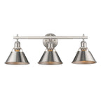 Golden Lighting Orwell Yep By Golden Lighting Orwell 3-light Vanity In Aged Brass And Pewter Shade