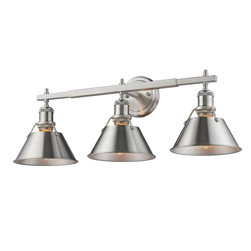Golden Lighting 3306-BA3 PW-PW Pewter Yep By Golden Lighting Orwell 3-light Vanity In Pewter Image 2