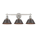 Golden Lighting Orwell Yep By Golden Lighting Orwell 3-light Vanity In Aged Brass And Rubbed Bronze Shade