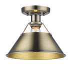 Golden Lighting Orwell Yep By Golden Lighting Orwell 1-light Flush Mount In Aged Brass
