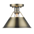 Golden Lighting 3306-FM AB-AB Aged Brass Yep By Golden Lighting Orwell 1-light Flush Mount In Aged Brass Image 1