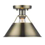 Golden Lighting 3306-FM AB-AB Aged Brass Yep By Golden Lighting Orwell 1-light Flush Mount In Aged Brass Image 1