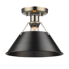 Golden Lighting Orwell Yep By Golden Lighting Orwell 1-light Flush Mount In Aged Brass And Matte Black Shade