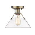 Golden Lighting 3306-FM AB-CLR Aged Brass Yep By Golden Lighting Orwell 1-light Flush Mount In Aged Brass And Clear Glass Image 1