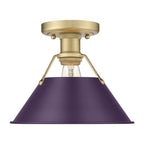 Golden Lighting Orwell Yep By Golden Lighting Orwell 1-light Flush Mount In Aged Brass And Exotic Purple Shade
