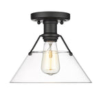 Golden Lighting Orwell Yep By Golden Lighting Orwell 1-light Flush Mount In Aged Brass And Clear Glass