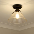 Golden Lighting 3306-FM BLK-CLR Matte Black Yep By Golden Lighting Orwell 1-light Flush Mount In Matte Black And Clear Glass Image 3