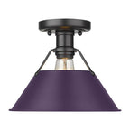 Golden Lighting Orwell Yep By Golden Lighting Orwell 1-light Flush Mount In Aged Brass And Exotic Purple Shade