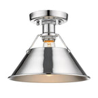 Golden Lighting Orwell Yep By Golden Lighting Orwell 1-light Flush Mount In Aged Brass And Chrome Shade