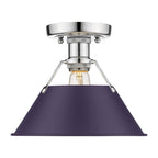 Golden Lighting Orwell Yep By Golden Lighting Orwell 1-light Flush Mount In Aged Brass And Exotic Purple Shade