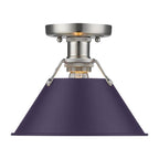 Golden Lighting Orwell Yep By Golden Lighting Orwell 1-light Flush Mount In Aged Brass And Exotic Purple Shade