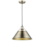 Golden Lighting Orwell Yep By Golden Lighting Orwell 1-light 14in Pendant In Aged Brass