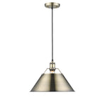 Golden Lighting 3306-L AB-AB Aged Brass Yep By Golden Lighting Orwell 1-light 14in Pendant In Aged Brass Image 1