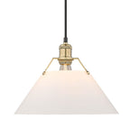 Golden Lighting Orwell Yep By Golden Lighting Orwell 1-light 14in Pendant In Aged Brass And Opal Glass