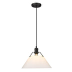 Golden Lighting Orwell Yep By Golden Lighting Orwell 1-light 14in Pendant In Aged Brass And Opal Glass