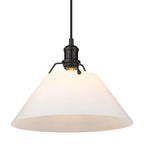 Golden Lighting 3306-L BLK-OP Matte Black Yep By Golden Lighting Orwell 1-light 14in Pendant In Matte Black And Opal Glass Image 5