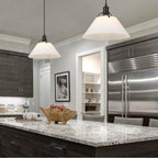 Golden Lighting 3306-L BLK-OP Matte Black Yep By Golden Lighting Orwell 1-light 14in Pendant In Matte Black And Opal Glass Image 4