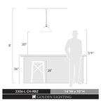 Golden Lighting 3306-L CH-RBZ Chrome Yep By Golden Lighting Orwell 1-light 14in Pendant In Chrome And Rubbed Bronze Shade Image 2