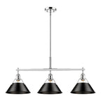 Golden Lighting Orwell Yep By Golden Lighting Orwell 3-light Island Light In Aged Brass And Matte Black Shade