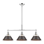 Golden Lighting Orwell Yep By Golden Lighting Orwell 3-light Island Light In Aged Brass And Rubbed Bronze Shade