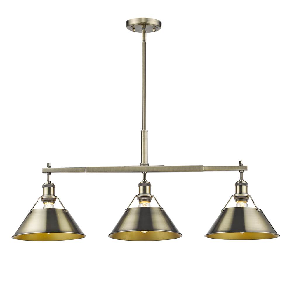 Golden Lighting Orwell Yep By Golden Lighting Orwell 3-light Island Light In Aged Brass