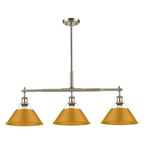 Golden Lighting 3306-LP AB-AY Aged Brass Yep By Golden Lighting Orwell 3-light Island Light In Aged Brass And Auric Yellow Shade Image 1