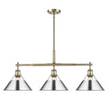 Golden Lighting 3306-LP AB-CH Aged Brass Yep By Golden Lighting Orwell 3-light Island Light In Aged Brass And Chrome Shade Image 1