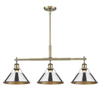 Golden Lighting Orwell Yep By Golden Lighting Orwell 3-light Island Light In Aged Brass And Chrome Shade