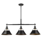 Golden Lighting Orwell Yep By Golden Lighting Orwell 3-light Island Light In Aged Brass And Matte Black Shade