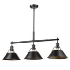 Golden Lighting 3306-LP BLK-BLK Matte Black Yep By Golden Lighting Orwell 3-light Island Light In Matte Black Image 2