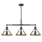 Golden Lighting Orwell Yep By Golden Lighting Orwell 3-light Island Light In Aged Brass And Chrome Shade