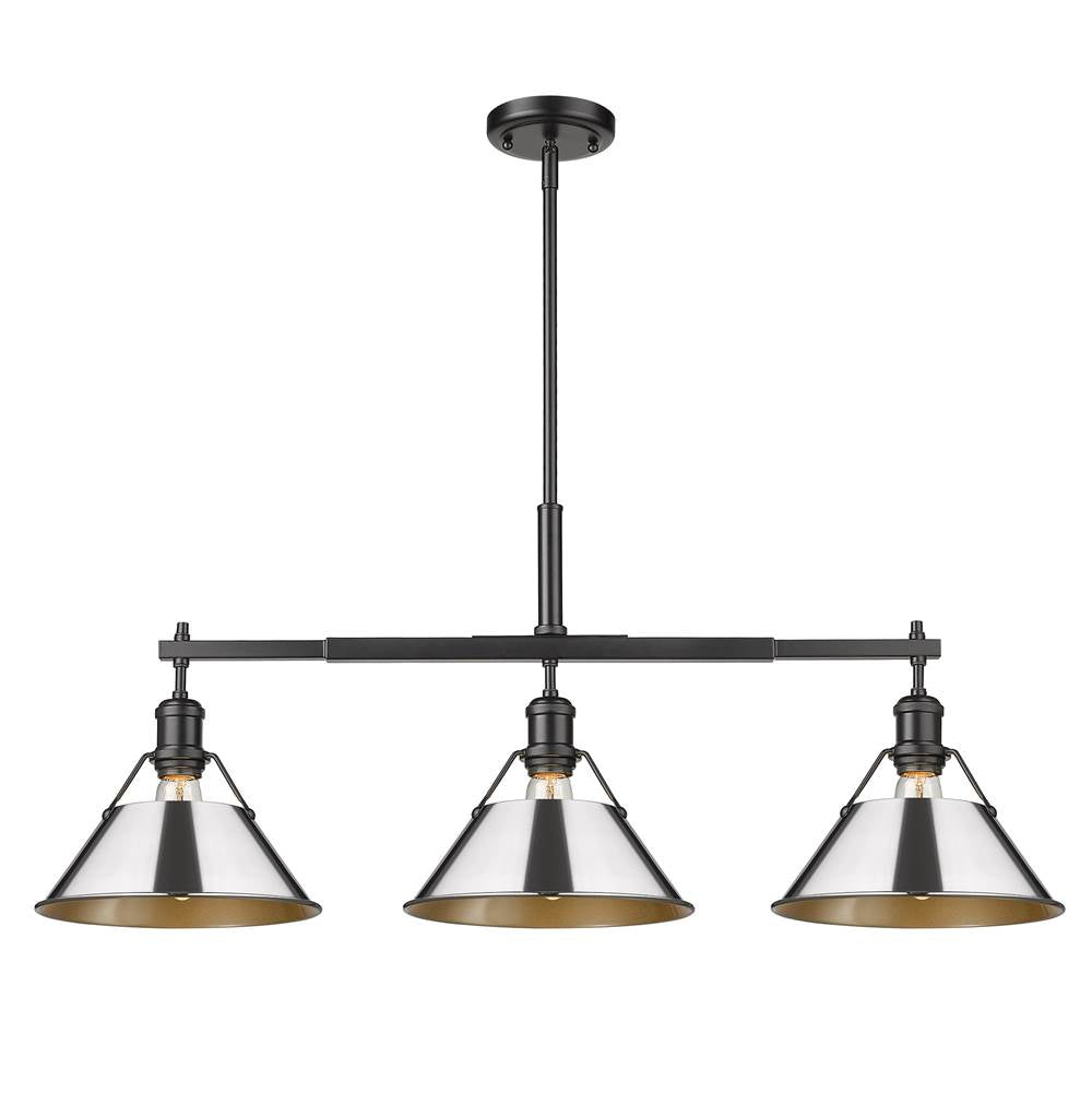 Golden Lighting Orwell Yep By Golden Lighting Orwell 3-light Island Light In Aged Brass And Chrome Shade