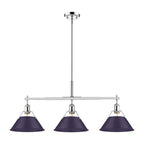 Golden Lighting Orwell Yep By Golden Lighting Orwell 3-light Island Light In Aged Brass And Exotic Purple Shade