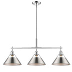 Golden Lighting Orwell Yep By Golden Lighting Orwell 3-light Island Light In Aged Brass And Pewter Shade