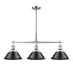 Golden Lighting Orwell Yep By Golden Lighting Orwell 3-light Island Light In Aged Brass And Matte Black Shade