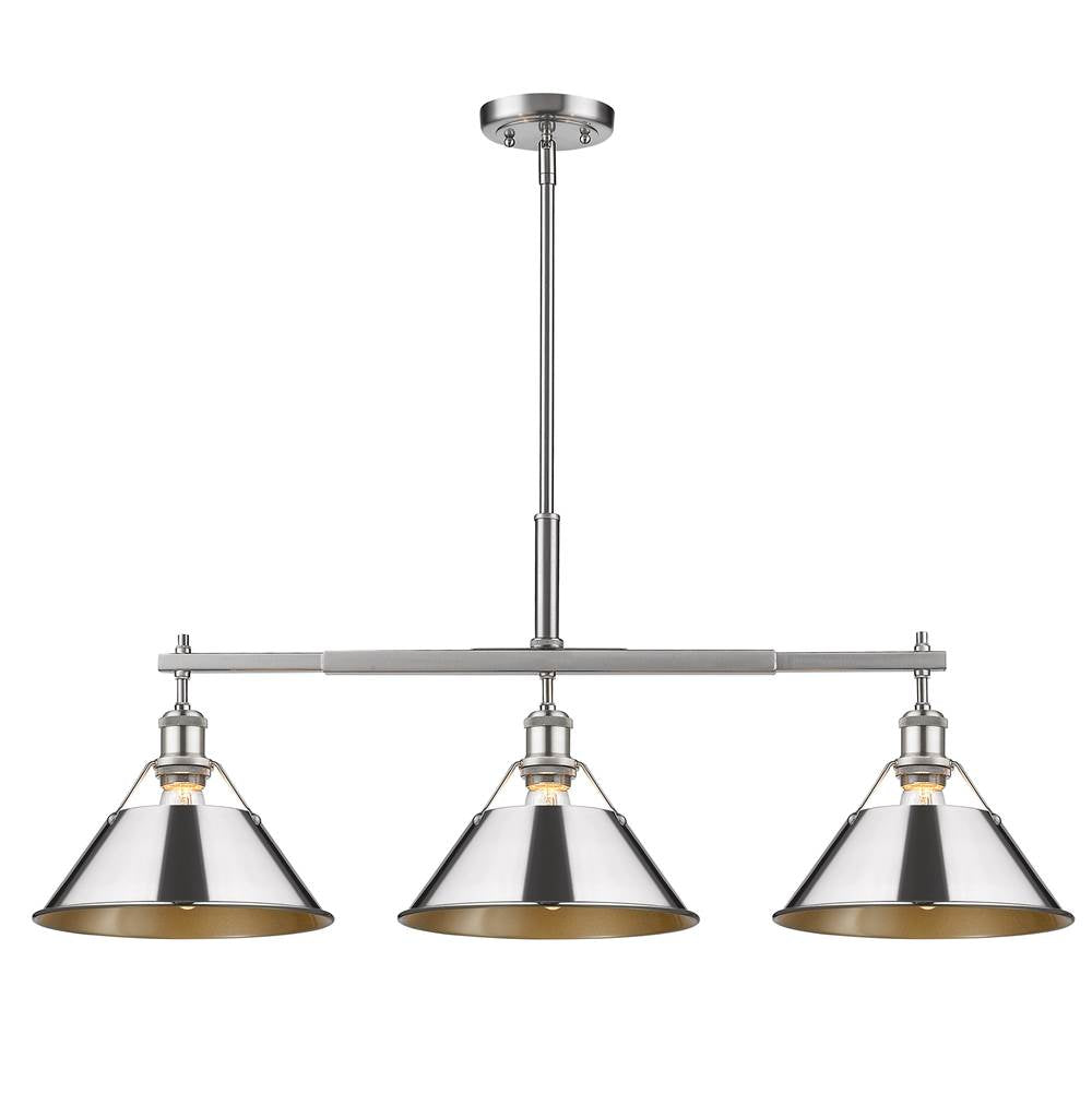 Golden Lighting Orwell Yep By Golden Lighting Orwell 3-light Island Light In Aged Brass And Chrome Shade