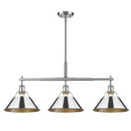 Golden Lighting Orwell Yep By Golden Lighting Orwell 3-light Island Light In Aged Brass And Chrome Shade