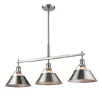 Golden Lighting 3306-LP PW-PW Pewter Yep By Golden Lighting Orwell 3-light Island Light In Pewter Image 2