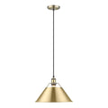 Golden Lighting 3306-L AB-BCB Aged Brass Yep By Golden Lighting Orwell 1-light 14in Pendant In Aged Brass And Brushed Champagne Brass Shade Image 1