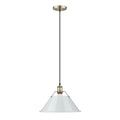 Golden Lighting 3306-L AB-DB Aged Brass Yep By Golden Lighting Orwell 1-light 14in Pendant In Aged Brass And Dusky Blue Shade Image 1